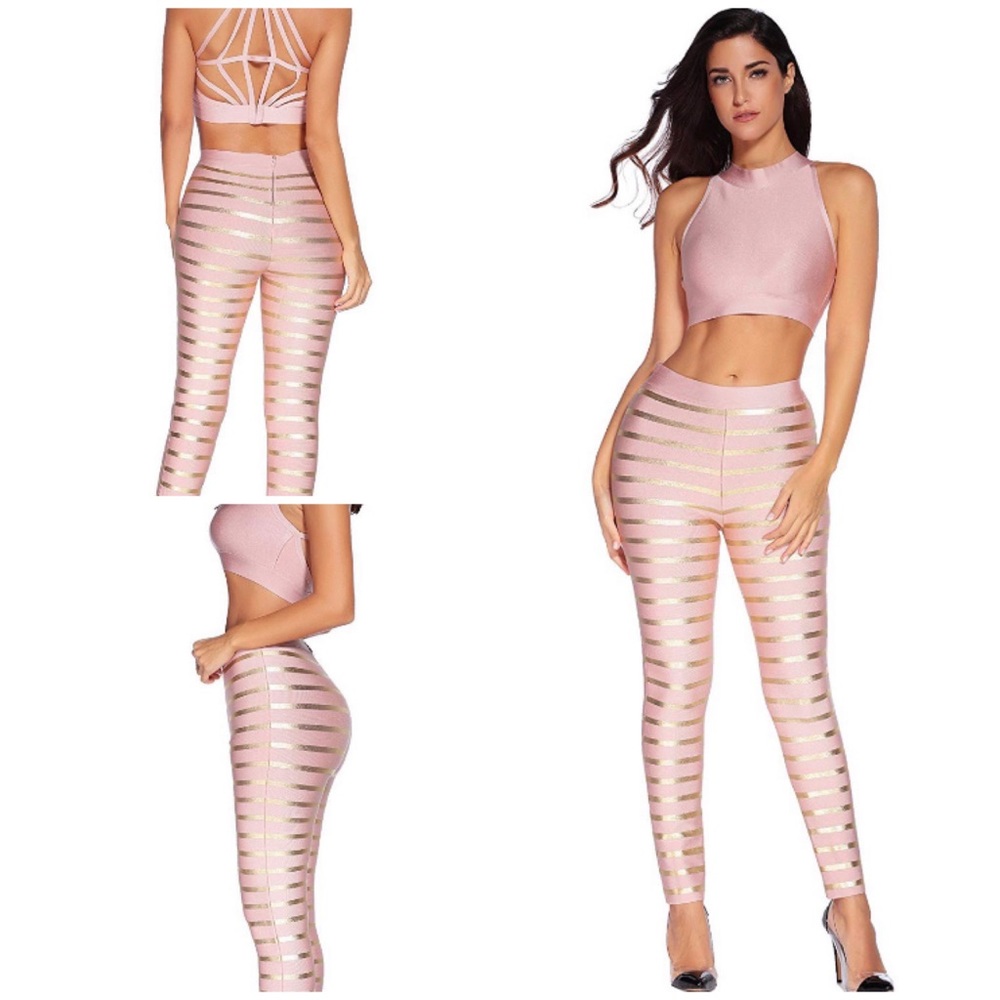 Pink and gold outfit